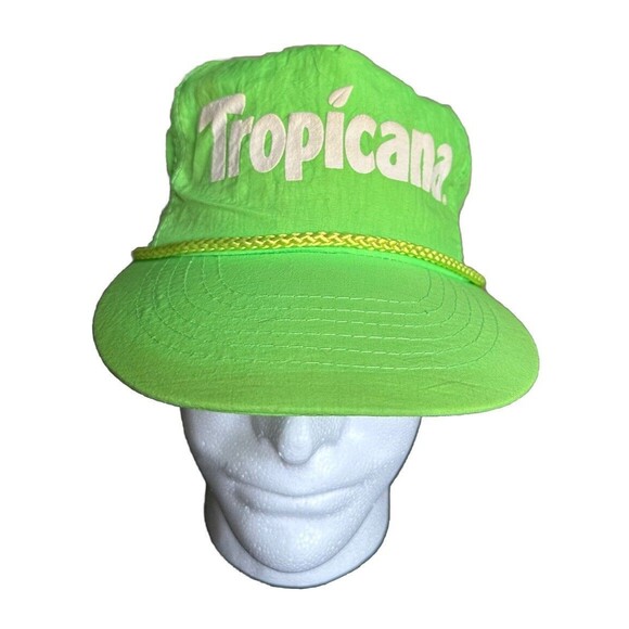 Vintage Tropicana Nylon Fluorescent Snapback Rope Hat - Picture 2 of 6